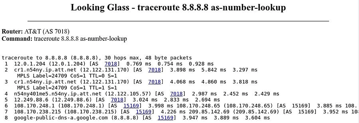 traceroute command