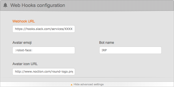 Web Hook Configuration