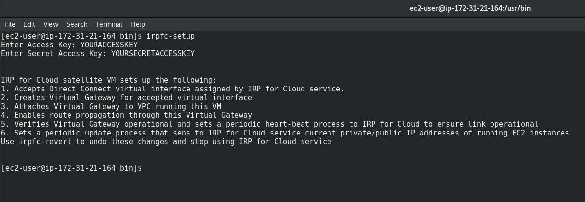IRP for Cloud Setup