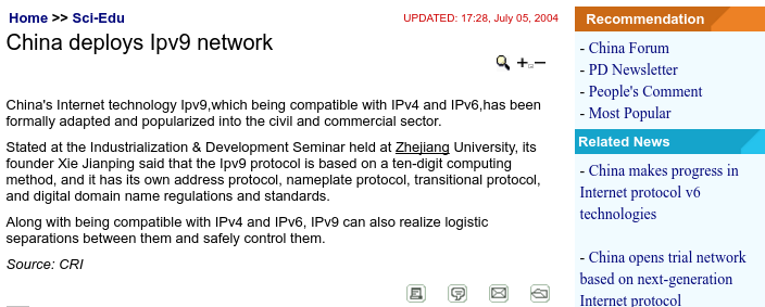 IPv9 China