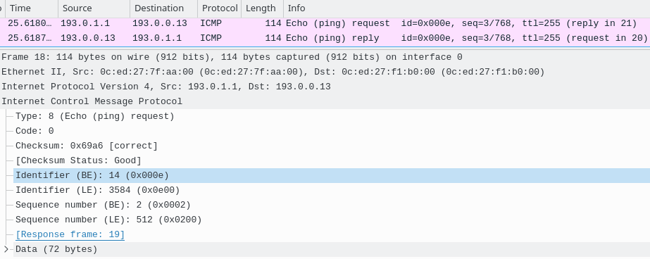 ICMP header of translated IP Packet