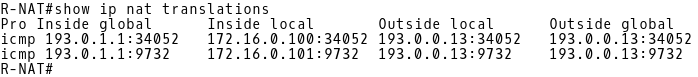 NAT Translation Table when Traffic is Sent out of Gi0/0 from Two Hosts