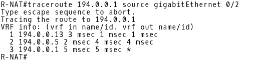 Traceroute from R-NAT to ISP-B