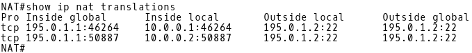 Router NAT Network Address Translation Table