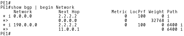 BGP Table PE-1