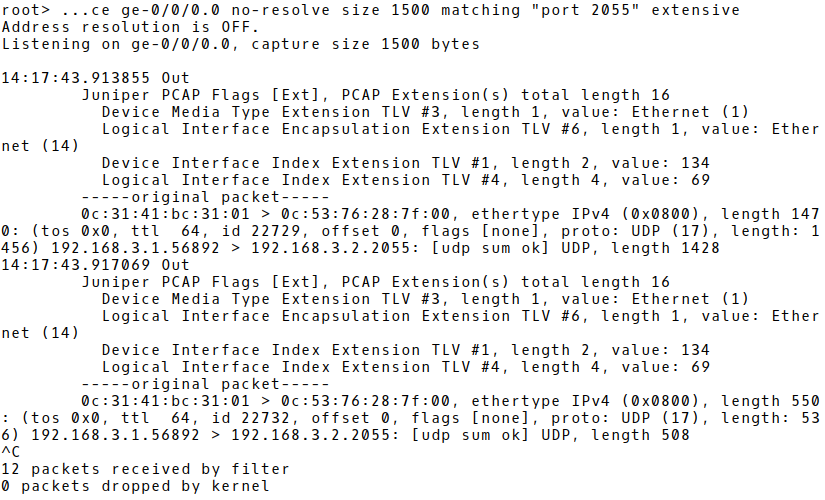 Monitoring j-Flow Packets on vSRX