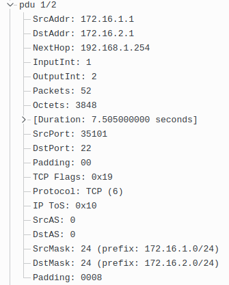 Flow Records Sent From Exporter1 Includes IP Address of the Next-Hop Router