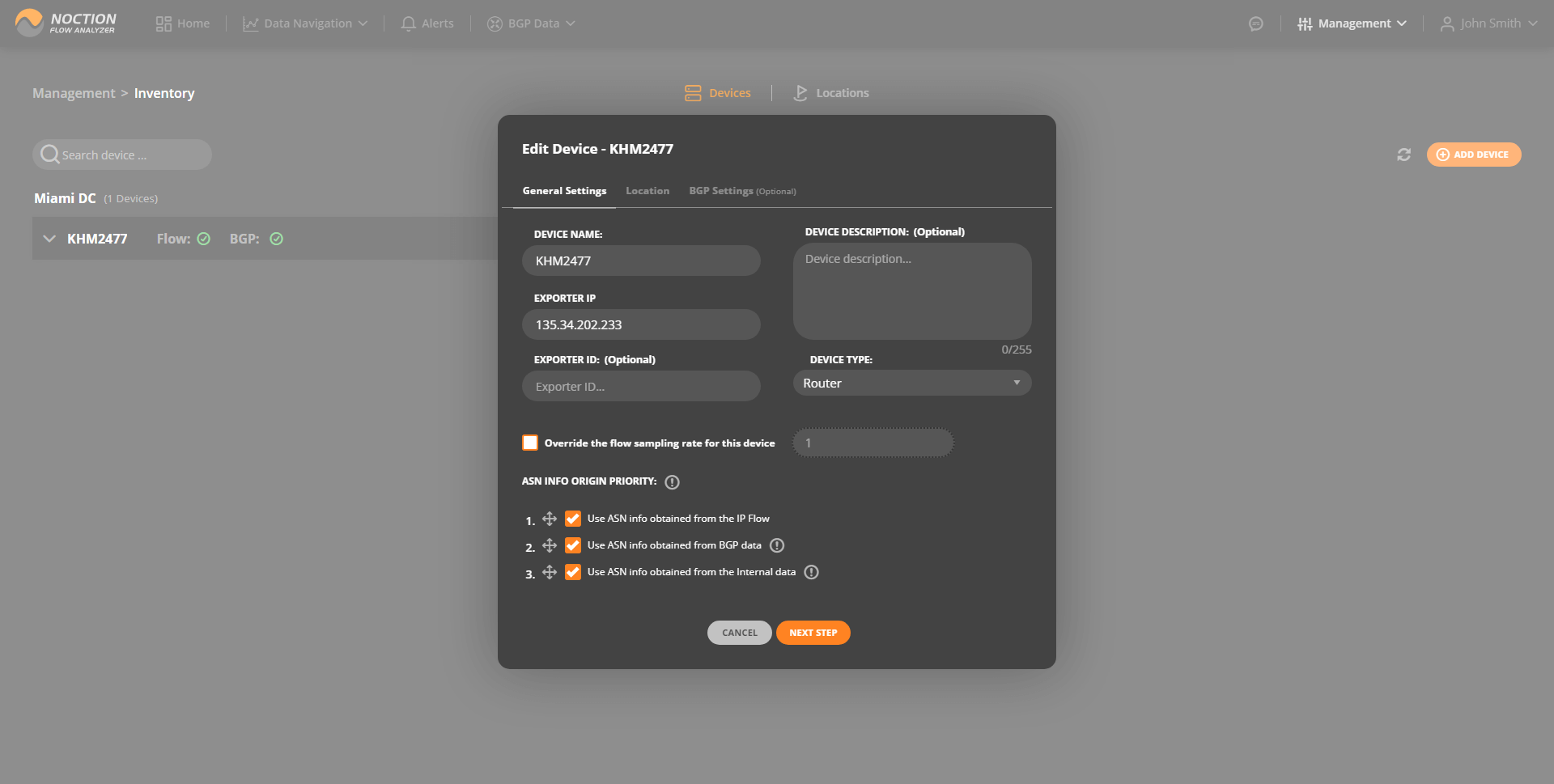 MPLS labels in flow records