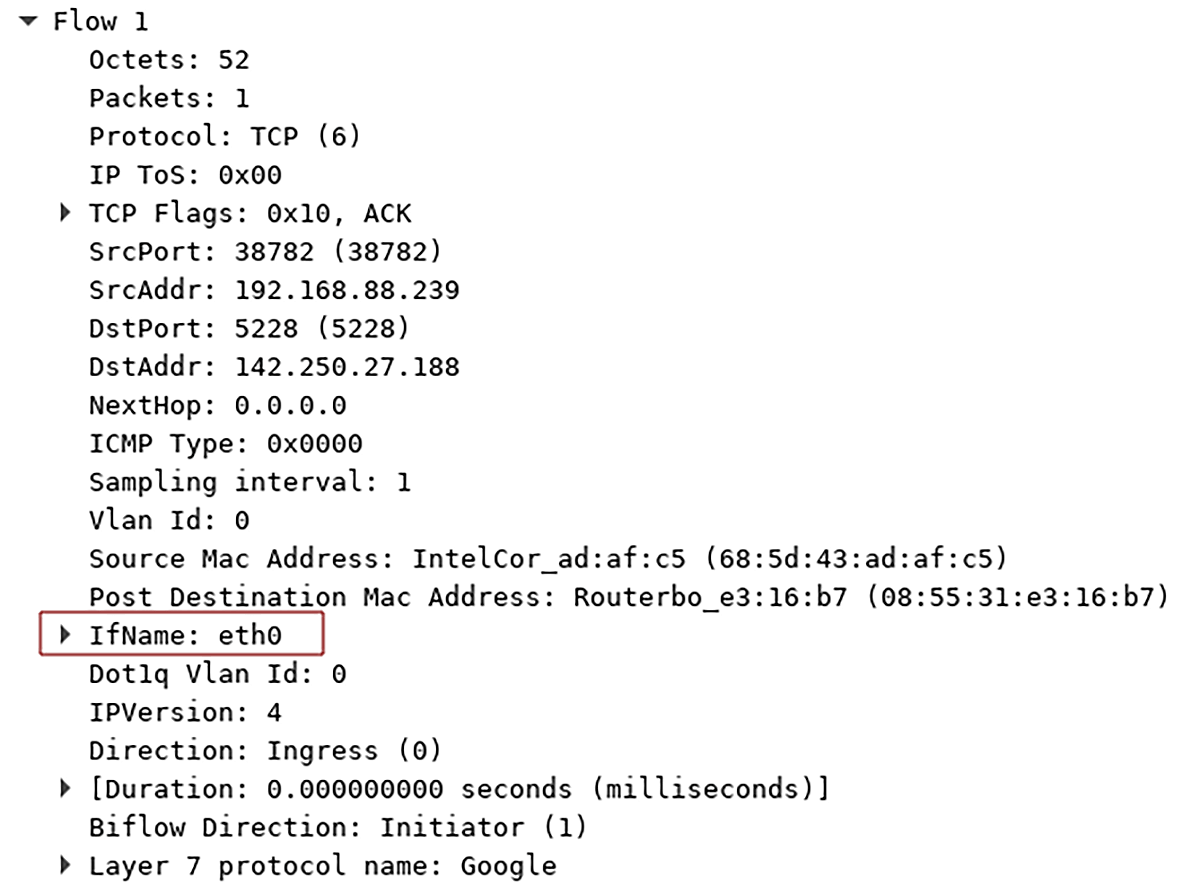 IfName Identification Value in IPFIX Flow