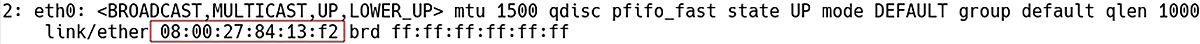 MAC Address eth0 interface