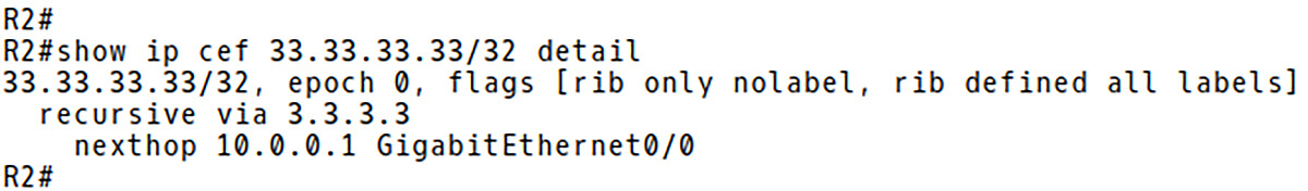 Packet to 33.33.33.33 is CEF Switched