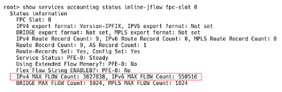 IPv4 and IPv6 Flow Tables Sizes