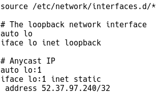 Anycast IP Configured