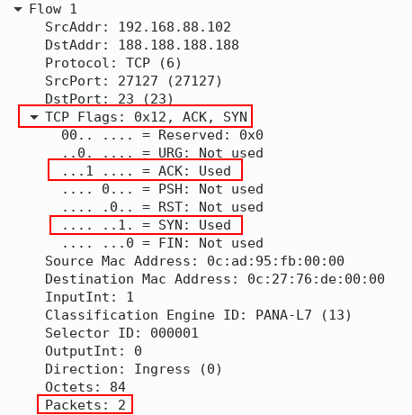 IPFIX Flow Record with 3-way TCP Handshake