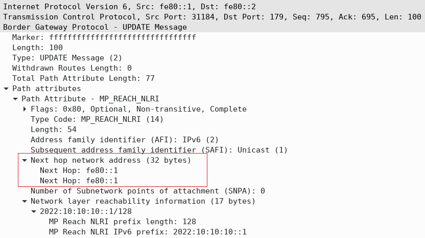 link-local address for next-hops