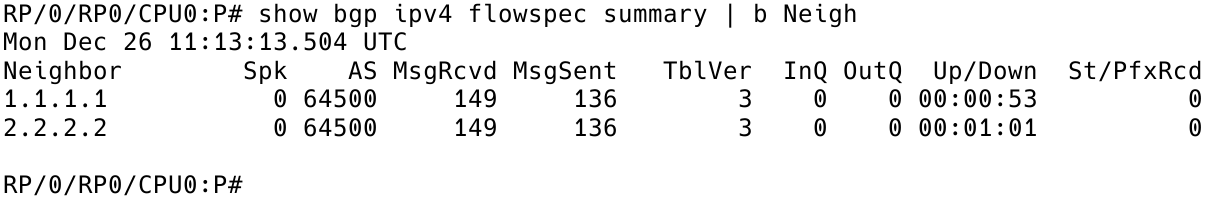 BGP Flowspec Neighbors