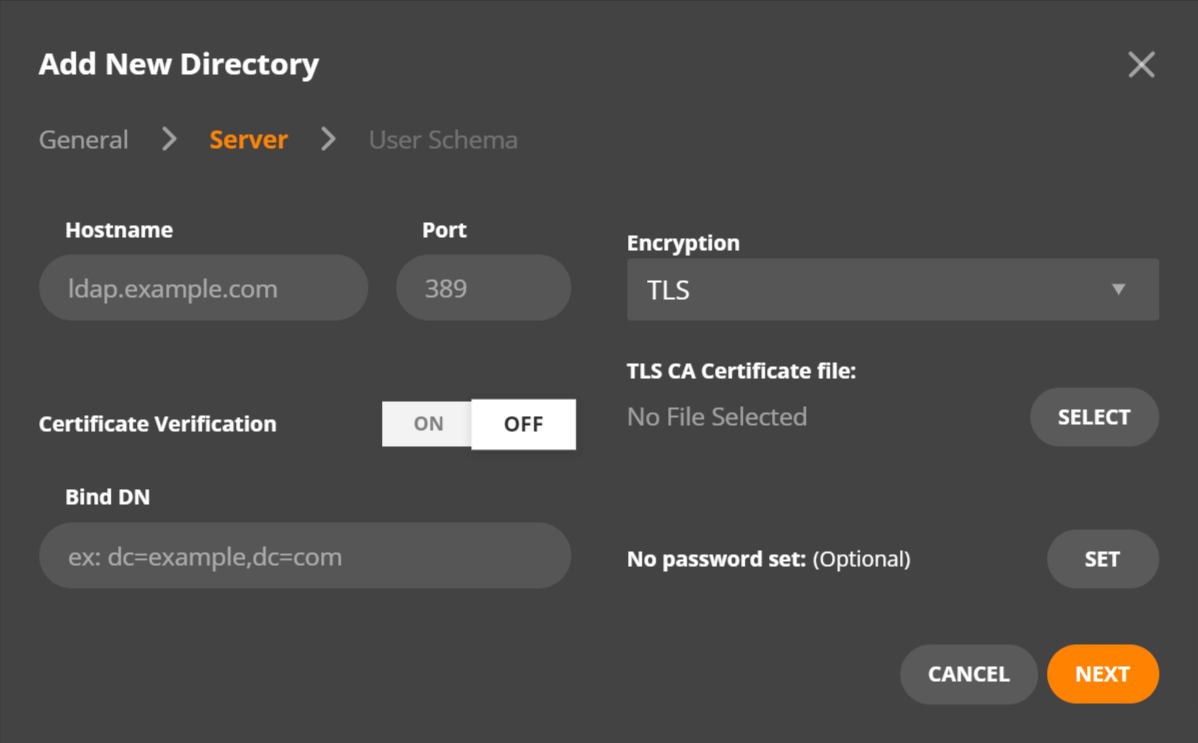 add new directory server