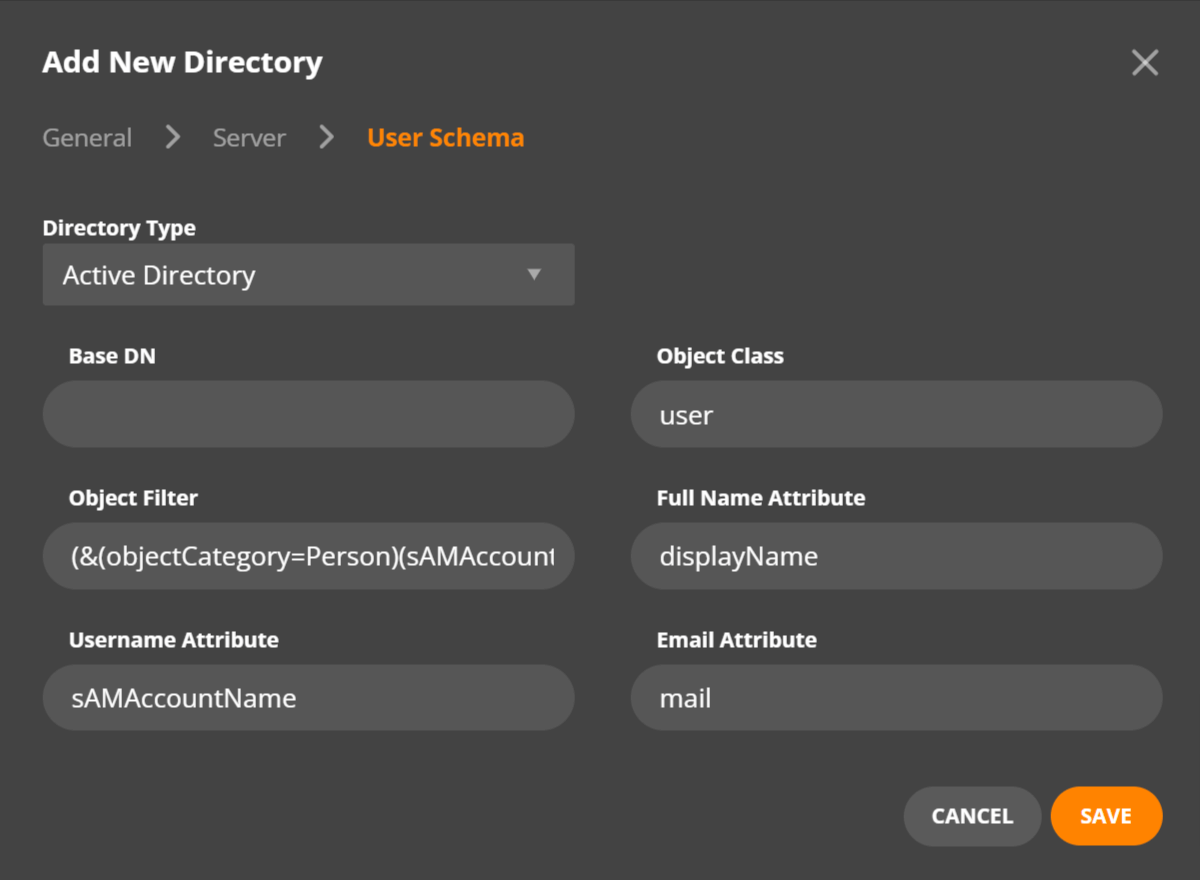 user schema