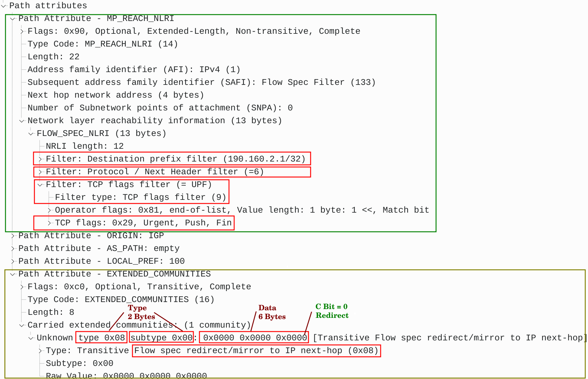 Path Attributes MP_REACH_NLRI