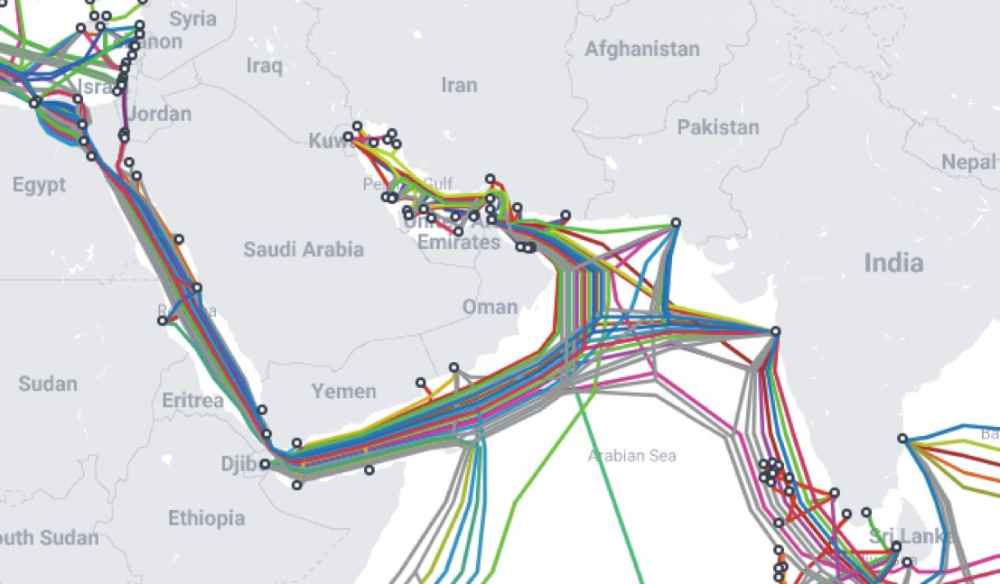 Undersea cables red sea