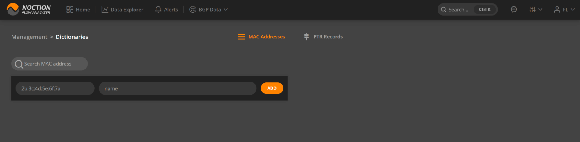 Mac Addresses Flow Analyzer