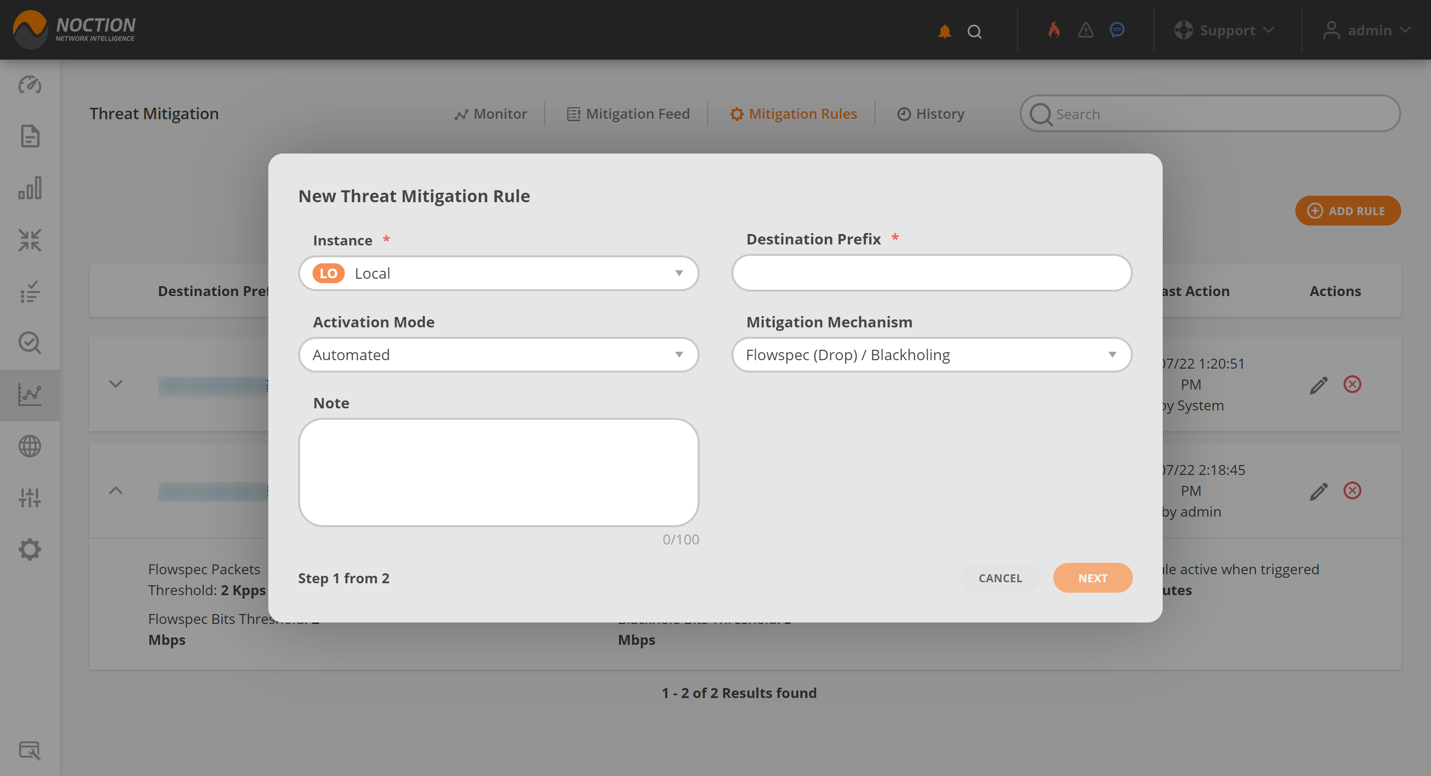 GMI Threat Mitigation Add Rule