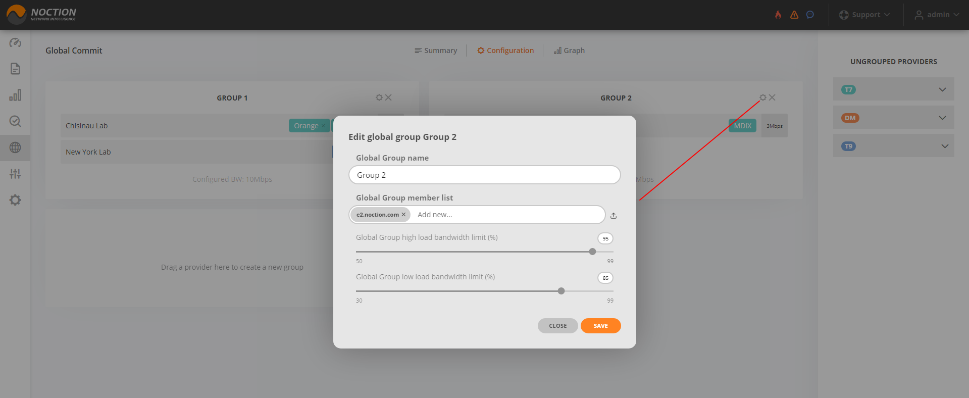 GMI Global Commit Group Settings
