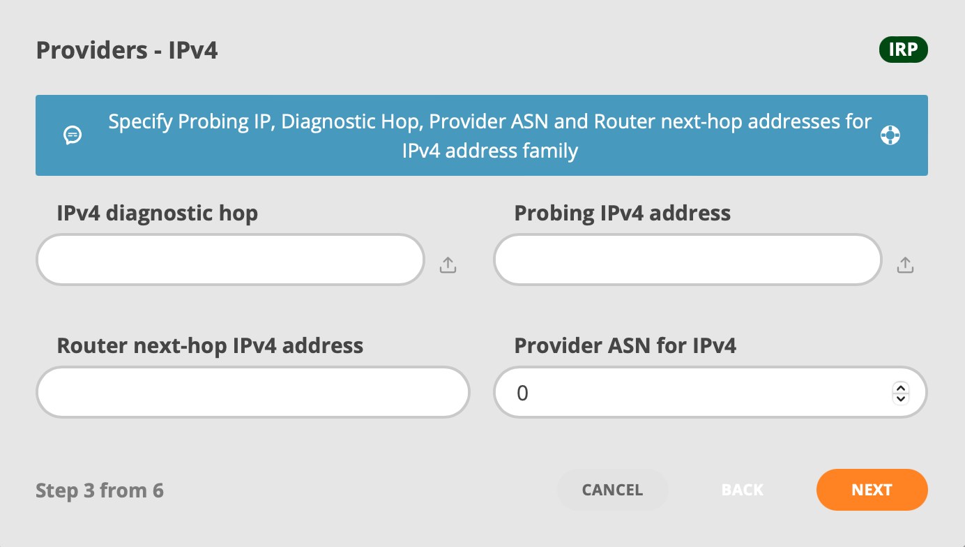 GMI Wizard Add Provider IPv4 addresses