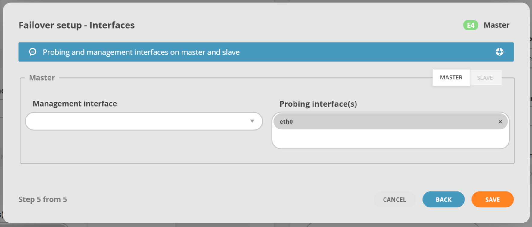 GMI Wizard Failover Interface