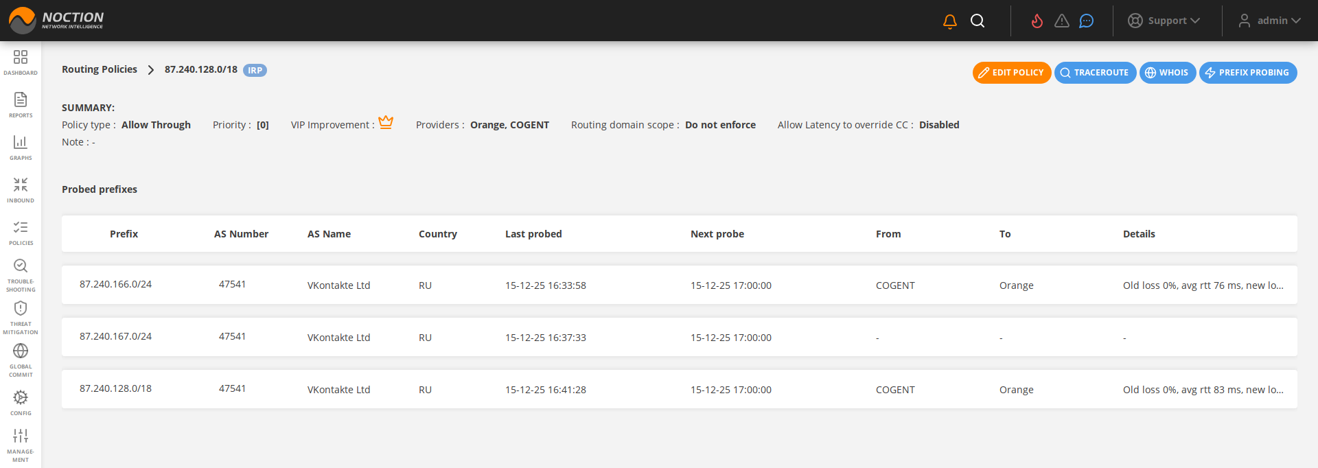 GMI Detailed Routing Policy