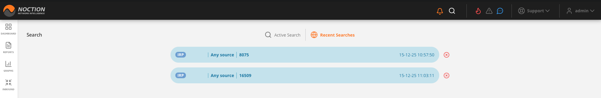 GMI Global Search recent searches