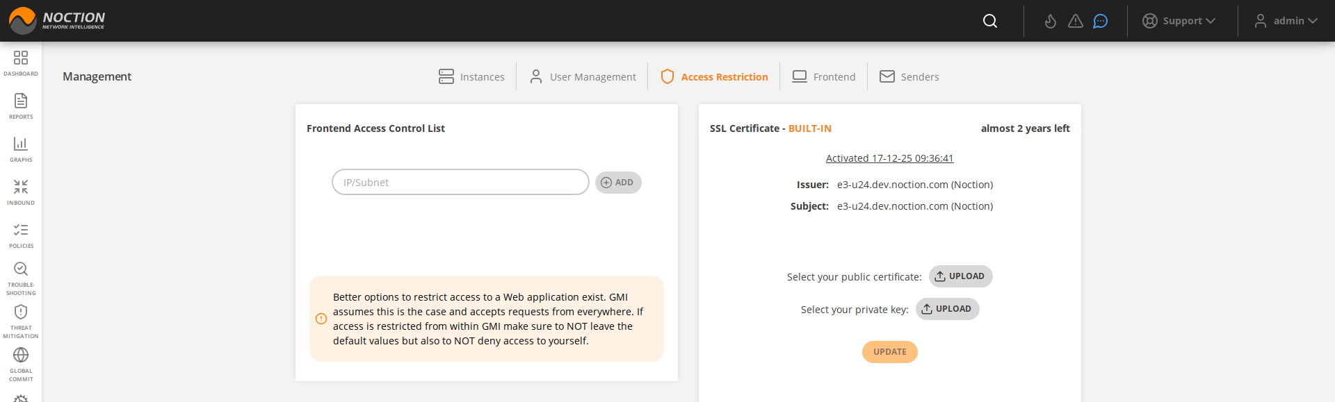 GMI Access Restriction