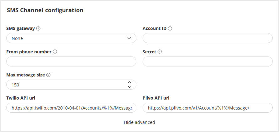 GMI SMS Configuration